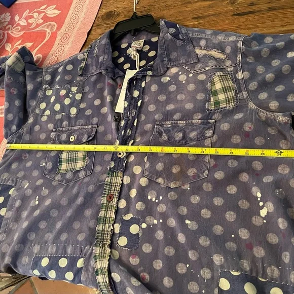 Magnolia Pearl Navy/White Polka Dot Western Cut Shirt - Picture 7 of 9